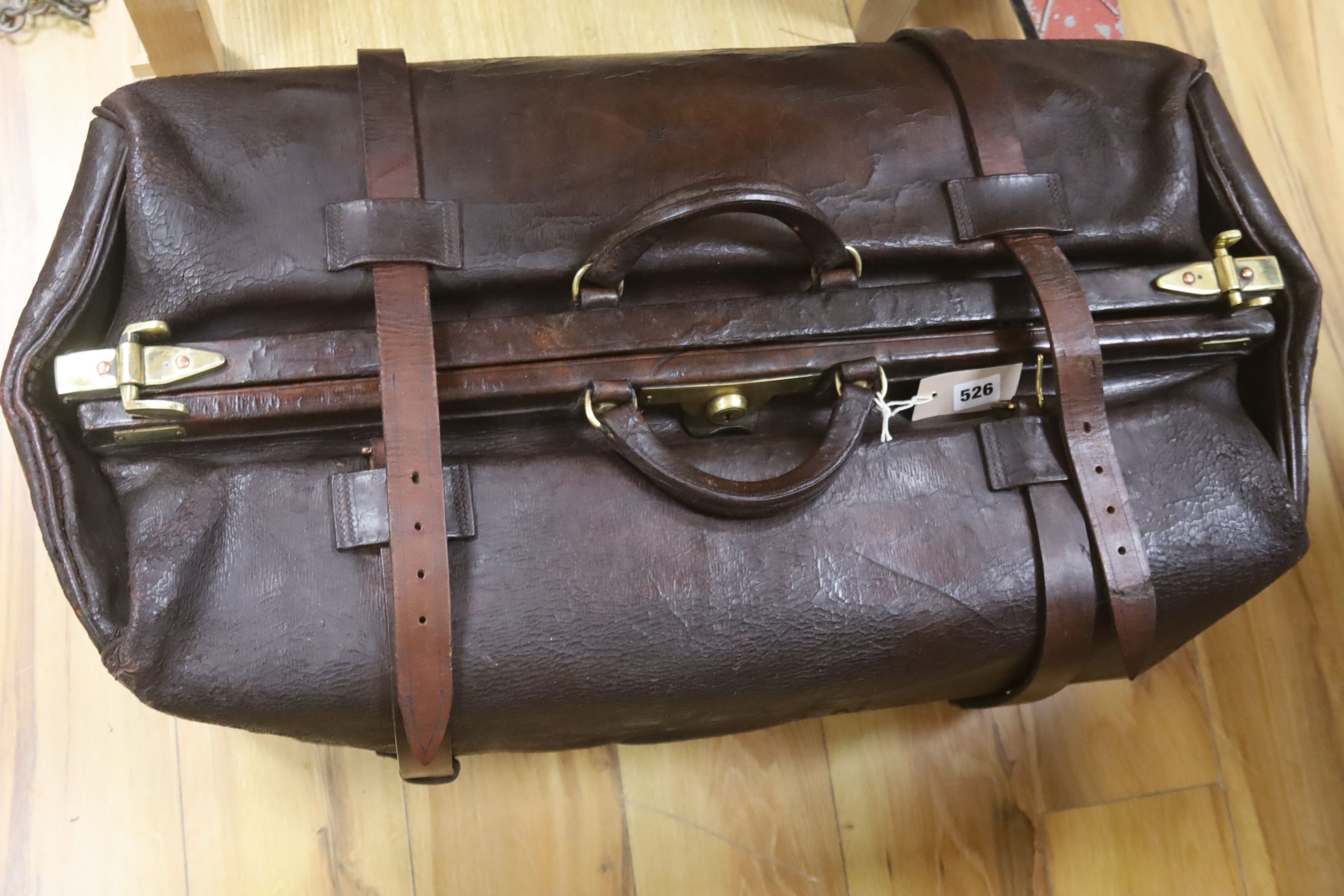 A Finnigan's Manchester motoring Gladstone bag - oversized. Circa 1910, 81cm long